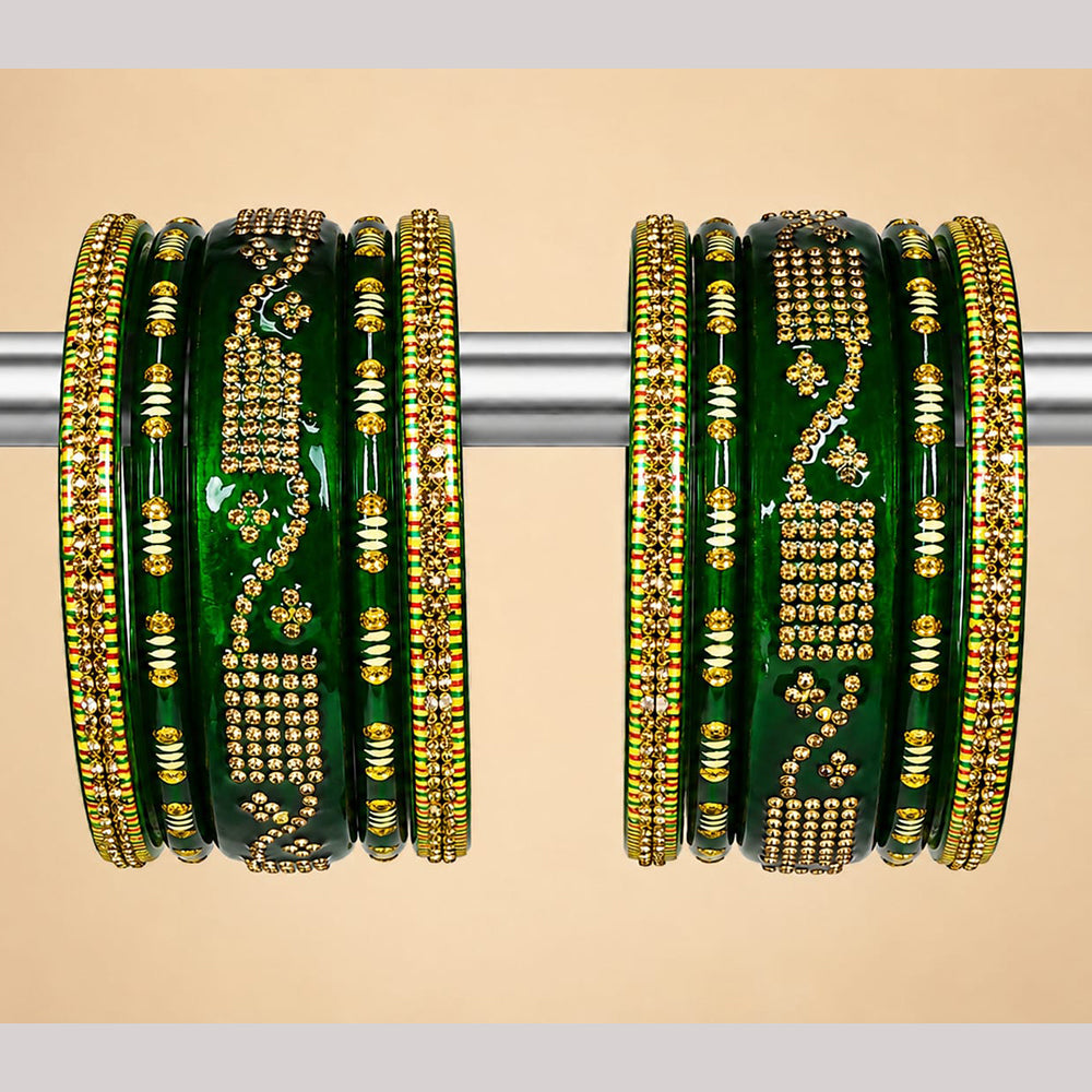 Everlasting Quality Jewels Premium Pearl Jaipuri Laakh Bangles Set