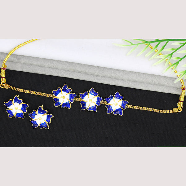 Mahavir Gold Plated Choker Necklace Set