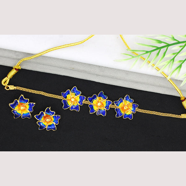 Mahavir Gold Plated Choker Necklace Set