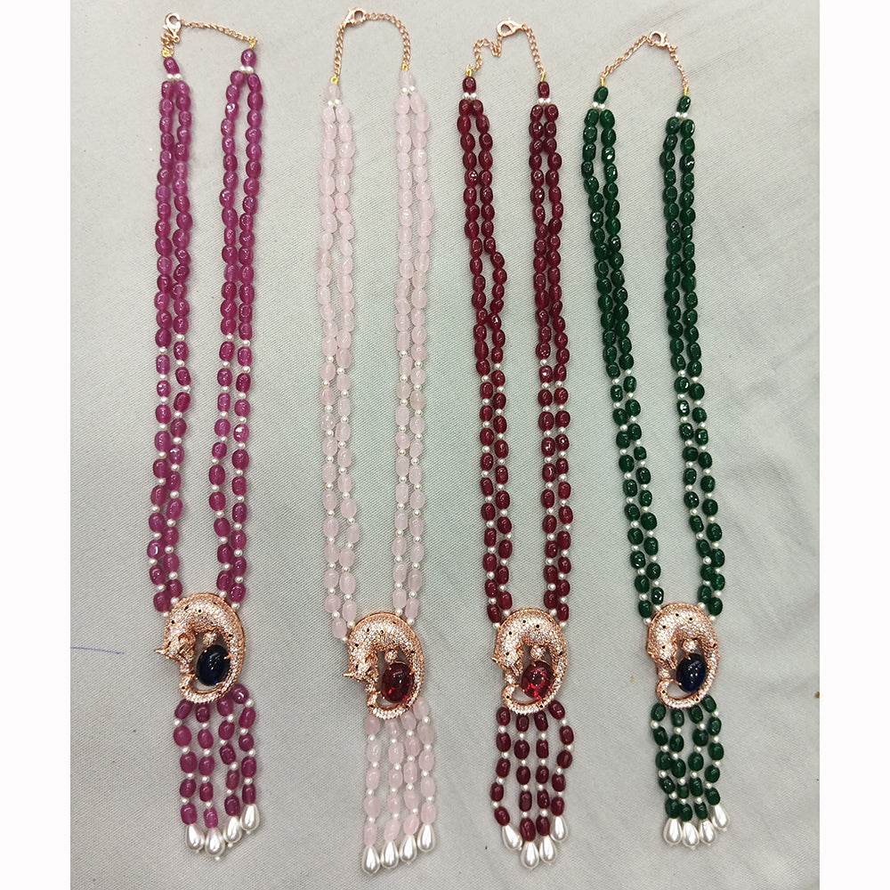 MG Beads Royal Look Pota Stone And Beaded Long Necklace