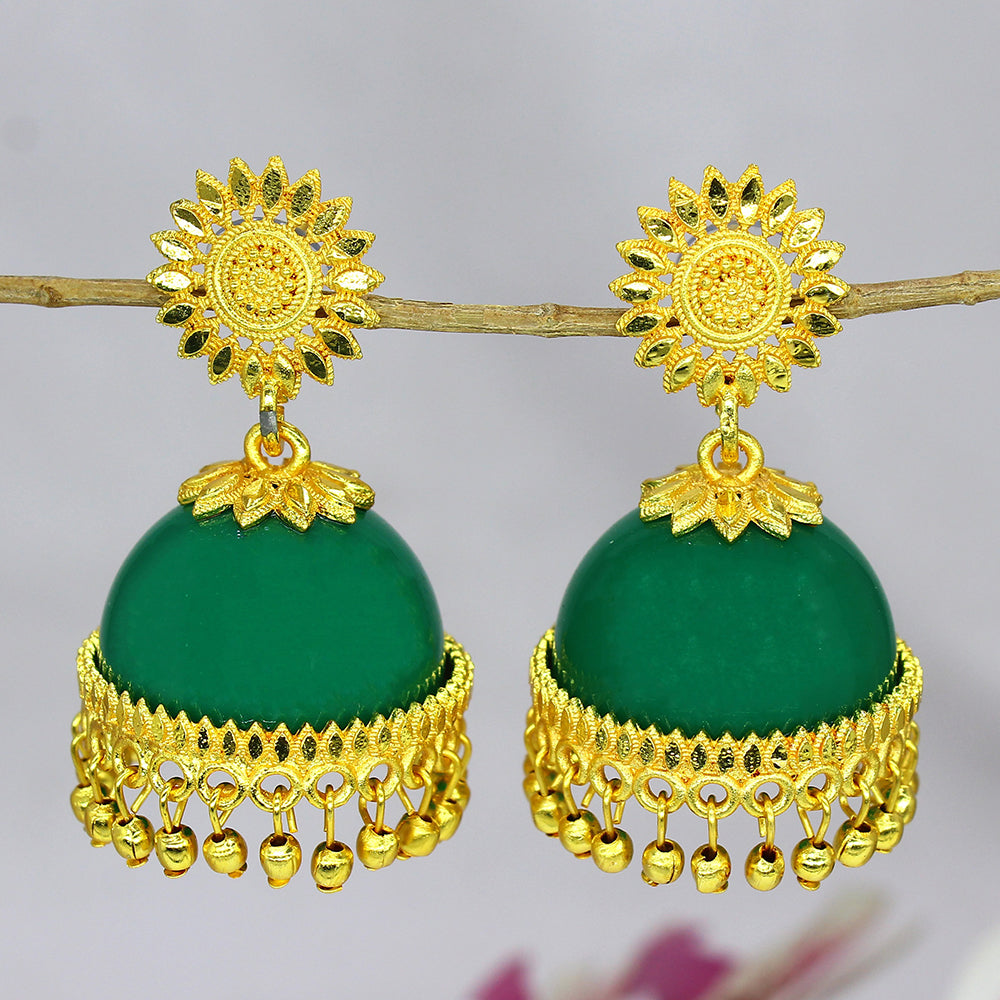 Mahavir Gold Plated Jhumki Earrings