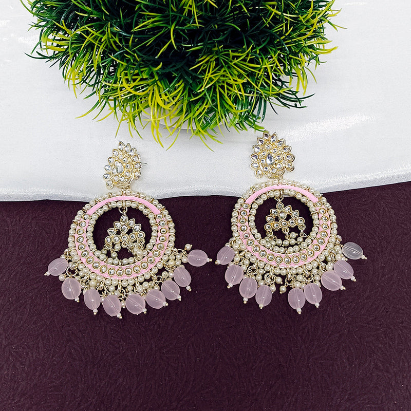 Darshana Jewels Gold Plated Kundan Dangler Earrings