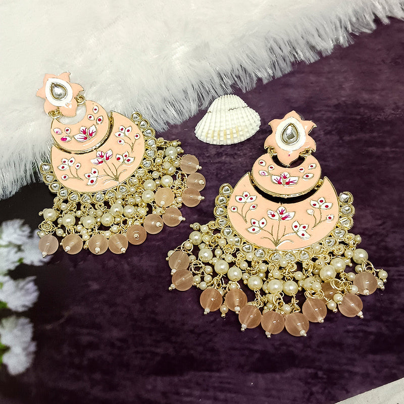 Darshana Jewels Kundan And Meenakari Dangler Earrings