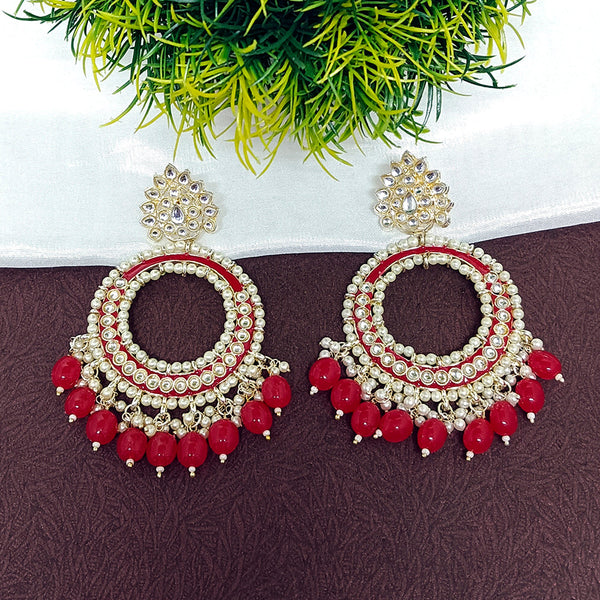 Darshana Jewels Gold Plated Kundan Dangler Earrings