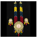 Darshana Jewels Gold Plated Kundan Stone & Beads Long Necklace Set