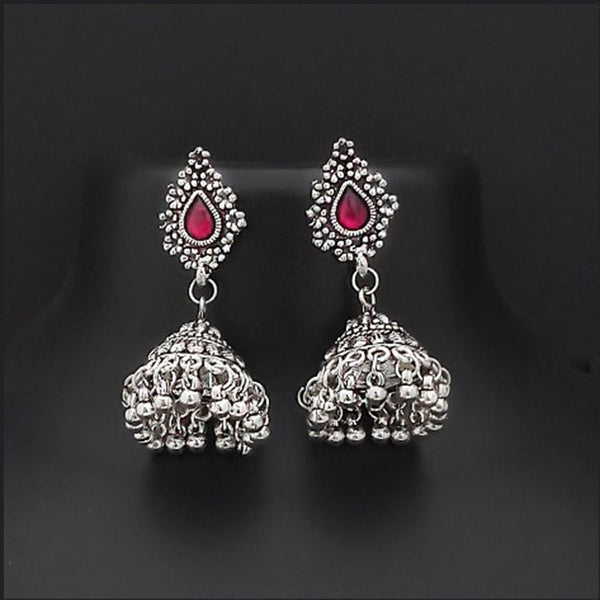 Darshana Jewels Oxidised Plated Jhumki Earrings