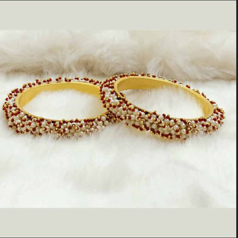 Darshana Jewels Gold Plated Pearl  Bangles Set