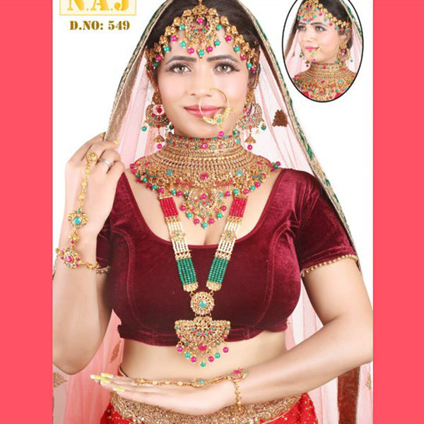 Darshana Jewels Gold Plated Bridal Jewellery Set