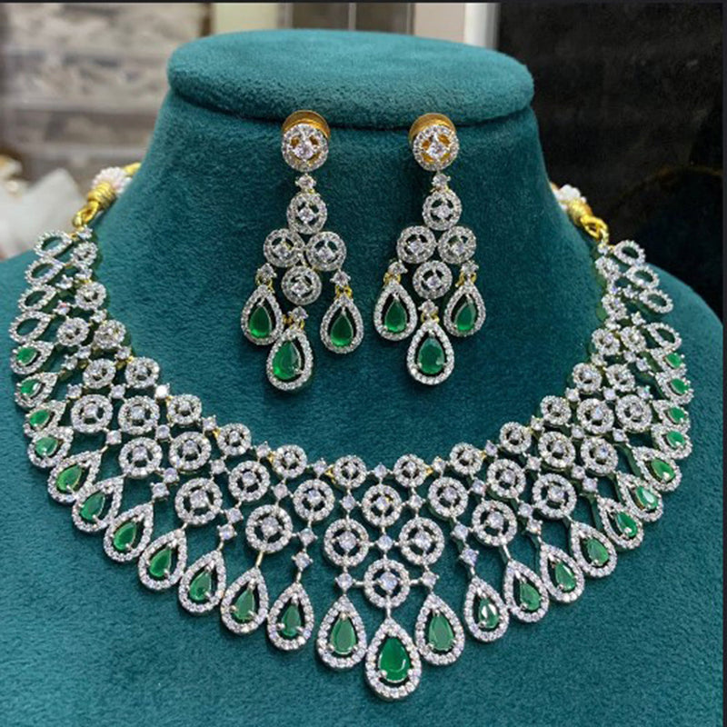 Darshana Jewels Gold Plated AD Stone Necklace Set