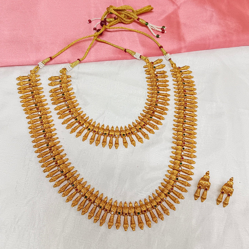 Darshana Jewels Gold Plated Double Necklace Set