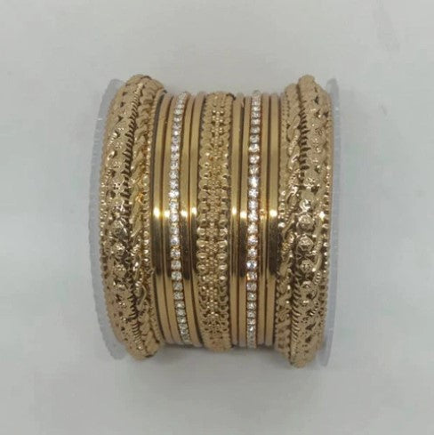 Darshana Jewels Gold Plated Austrian Stone Bangles Set