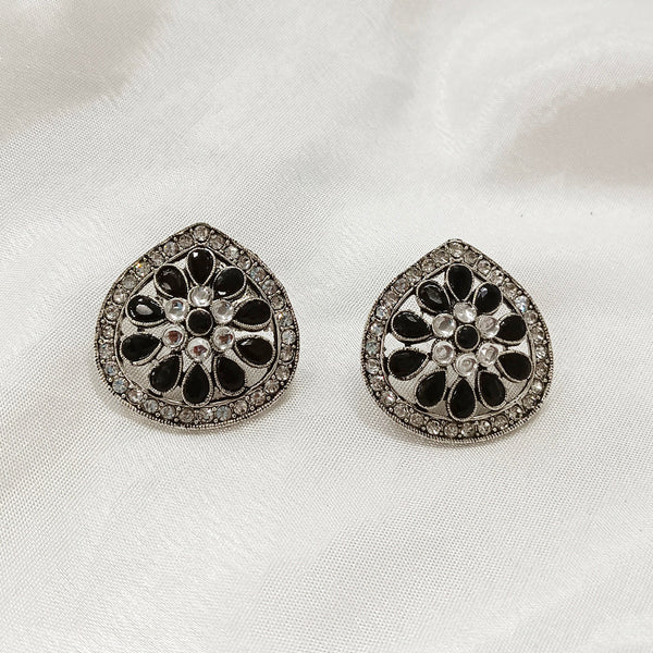 Darshana Jewels  Silver Plated Crystal Stone Stud Earrings