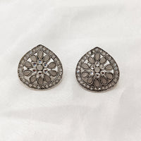 Darshana Jewels  Silver Plated Crystal Stone Stud Earrings