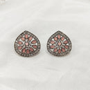 Darshana Jewels  Silver Plated Crystal Stone Stud Earrings