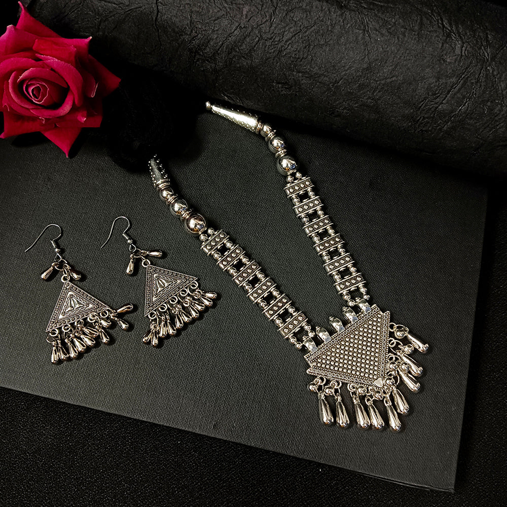 Darshana Jewels Oxidised Plated Long Necklace Set