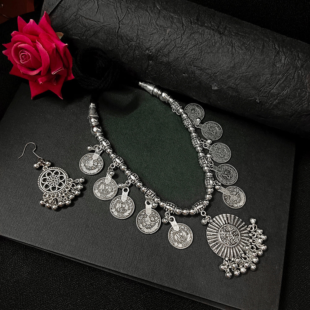 Darshana Jewels Oxidised Plated Long Necklace Set