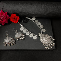 Darshana Jewels Oxidised Plated Long Necklace Set