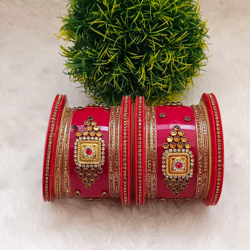 Darshana Jewels Gold Plated Acrylic Bangles Set