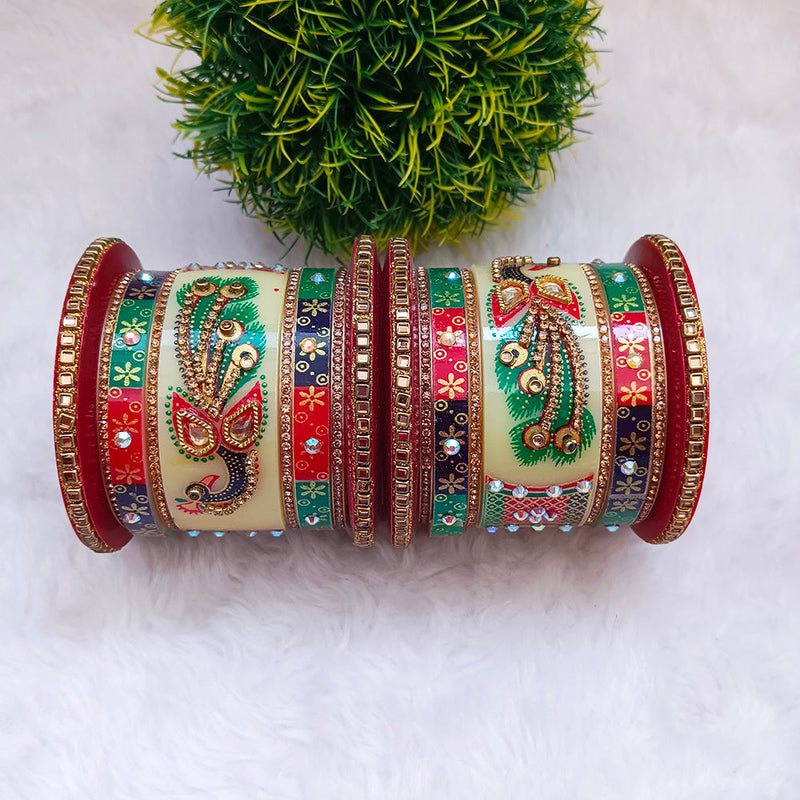 Darshana Jewels Gold Plated Acrylic Bangles Set