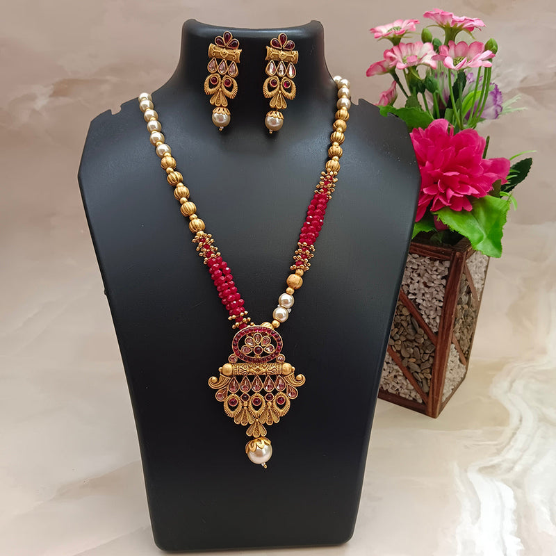 Darshana Jewels Gold Plated Long Necklace Set