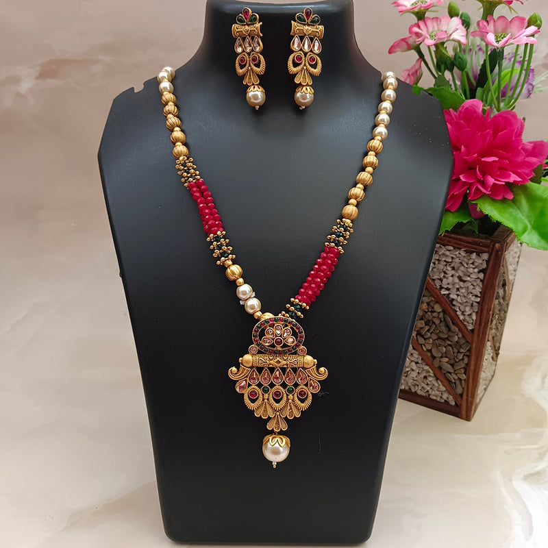 Darshana Jewels Gold Plated Long Necklace Set