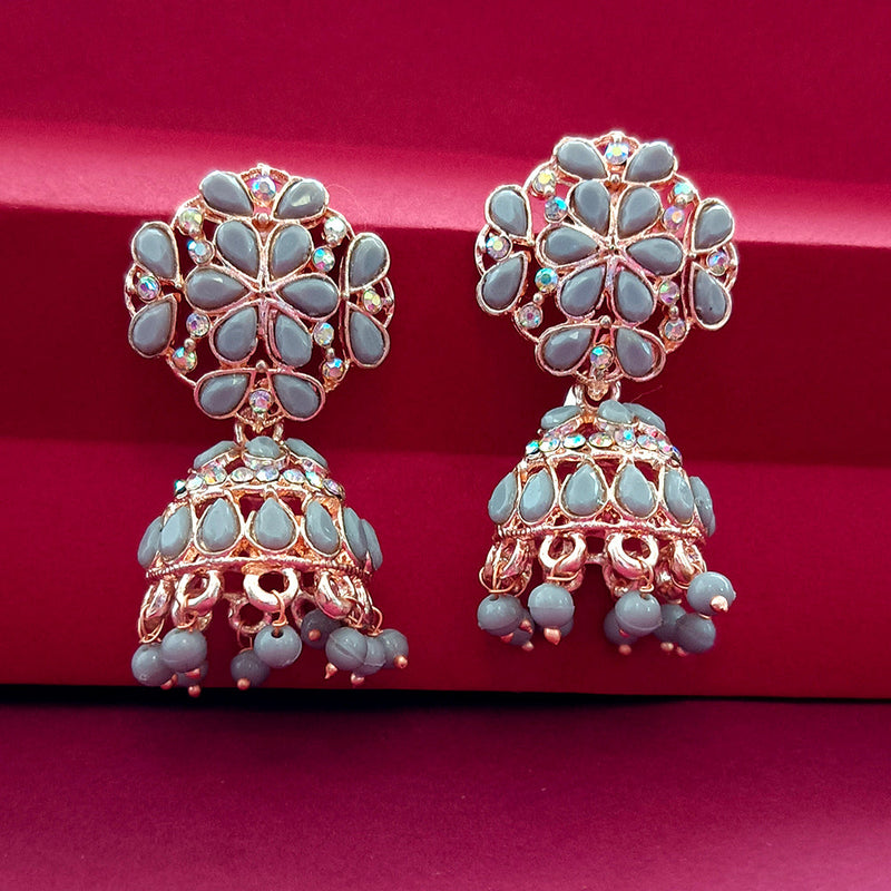 Darshana Jewels Gold Plated Pota Stone Jhumki Earrings