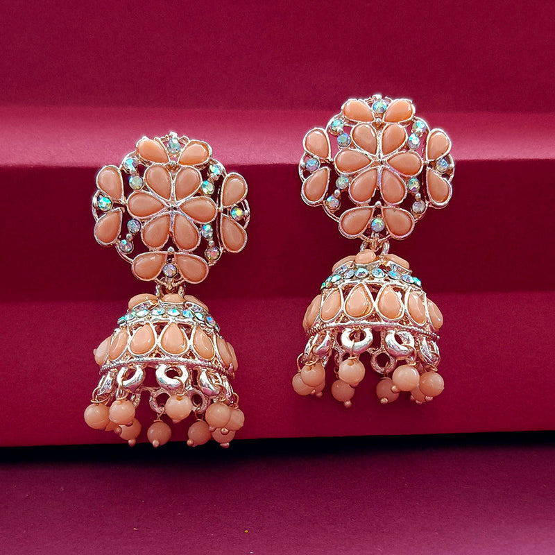 Darshana Jewels Gold Plated Pota Stone Jhumki Earrings