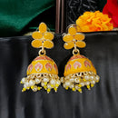 Darshana Jewels Gold Plated Mennakari Jhumki Earrings