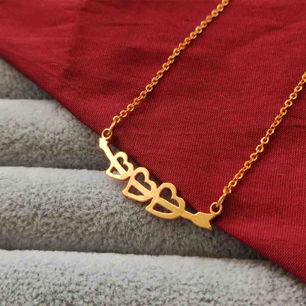 Urthn Heart Shape Chain Pendant - 113114607RG (Pack Of 6)