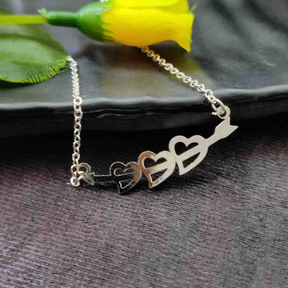 Darshana Jewels Stainless Steel Heart Shape Chain Pendant