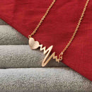 Urthn Heart Beat Shape Chain Pendant - 113114608RG (Pack Of 6)