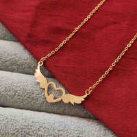 Urthn Heart Wings Chain Pendant - 113114610RG (Pack Of 6)
