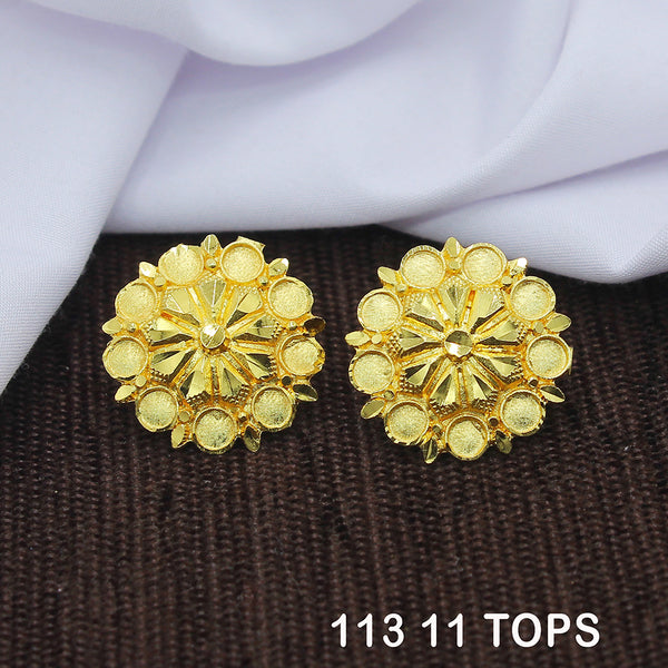 Mahavir Dye Gold Studs Earrings