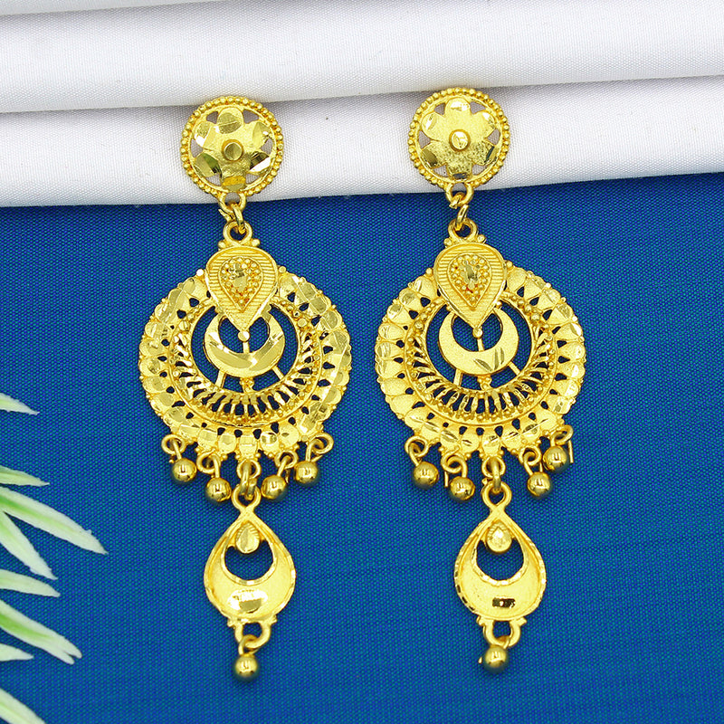 Mahavir Dye Gold Dangler Earrings