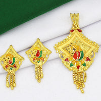 Mahavir Dye Gold Pendant Set