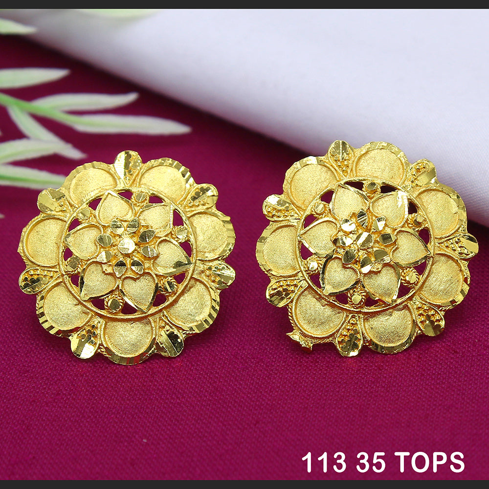 Mahavir Dye Gold Studs Earrings