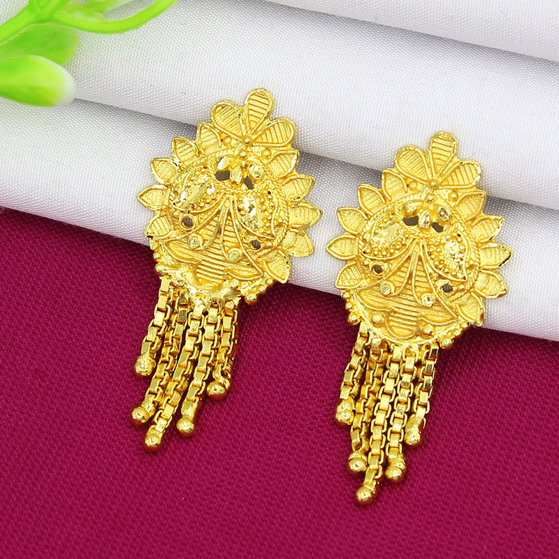 Mahavir Dye Gold Dangler Earrings