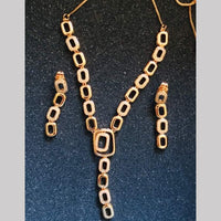 Sanshray Rose Gold Plated AD Stone Necklace Set