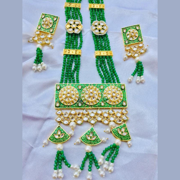 Sanshray Gold Plated Kundan & Meenakari Necklace Set