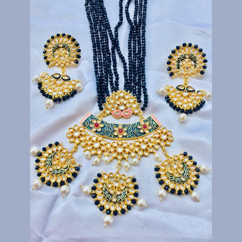 Sanshray Gold Plated Kundan & Meenakari Necklace Set