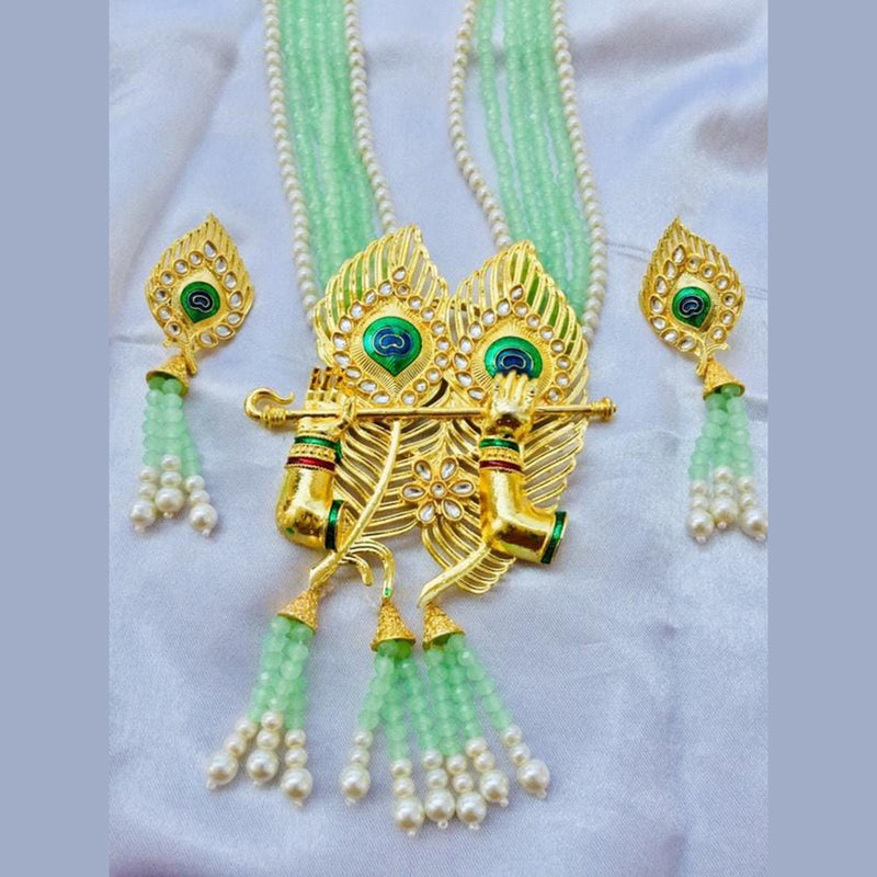 Sanshray Gold Plated Pearl Necklace Set