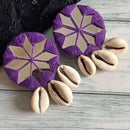 Sanshray Handmade Fancy Shell And Mirror Dangler Earrings