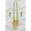 Sanshray Heritage Peacock Kundan Pearl Meenakari Long Necklace Set