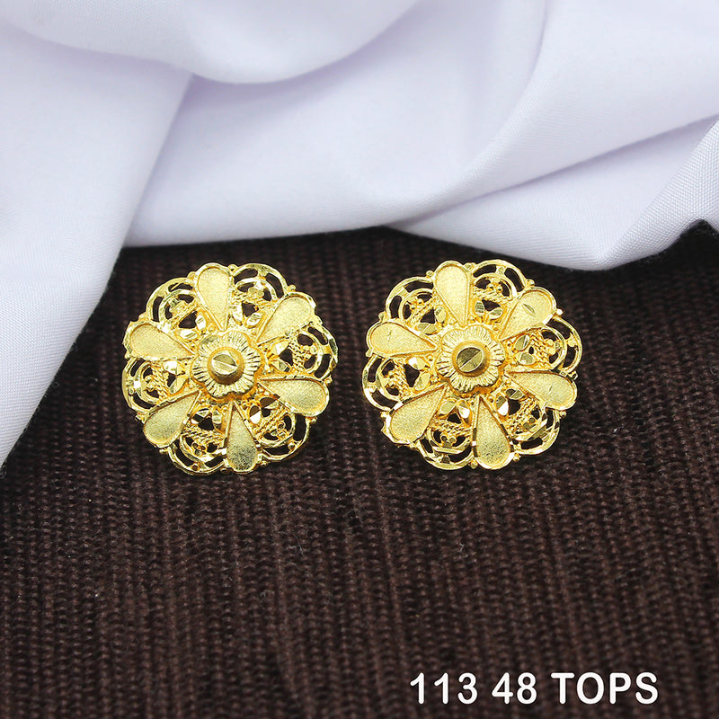 Mahavir Dye Gold Studs Earrings