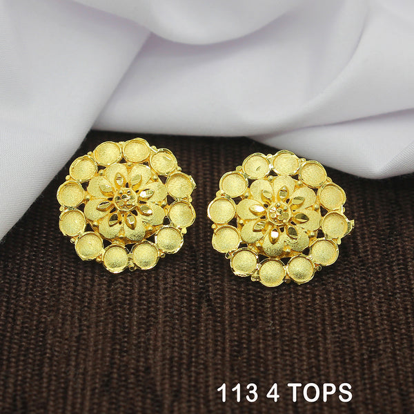 Mahavir Dye Gold Studs Earrings