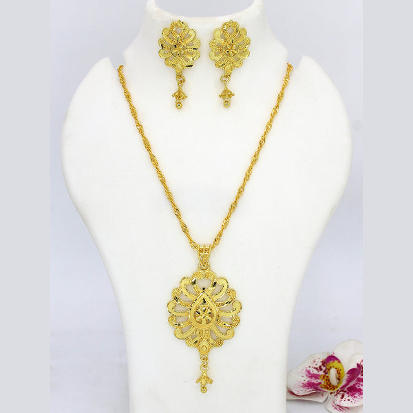 Mahavir Dye Gold Floral Pendant Set