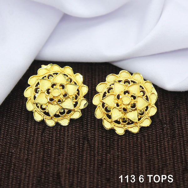 Mahavir Dye Gold Studs Earrings