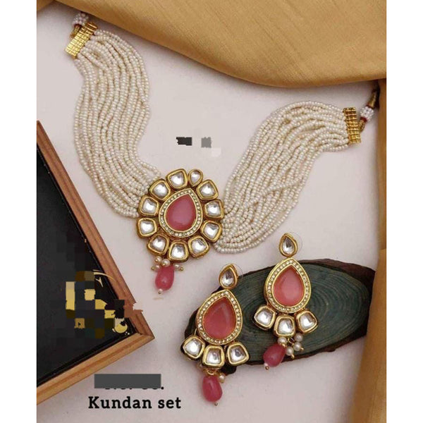 Lalita Creation Gold Plated Kundan Stone Choker Necklace Set