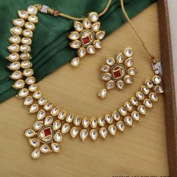 Lalita Creation Gold Plated Kundan Stone Necklace Set