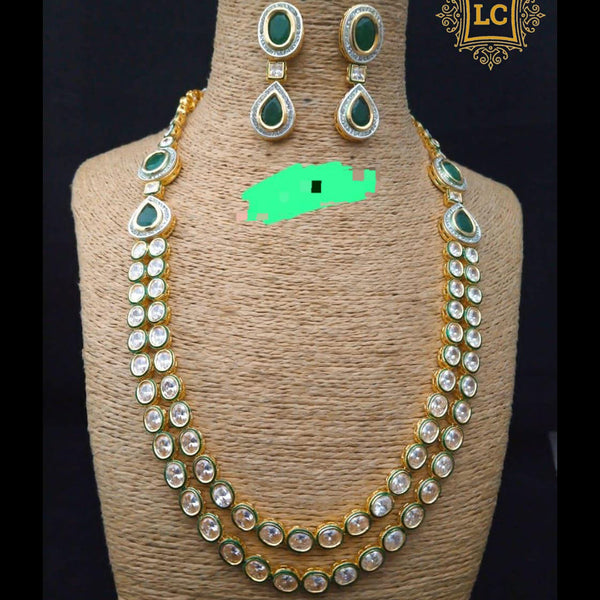 Lalita Creation Gold Plated Kundan Stone Long Necklace Set
